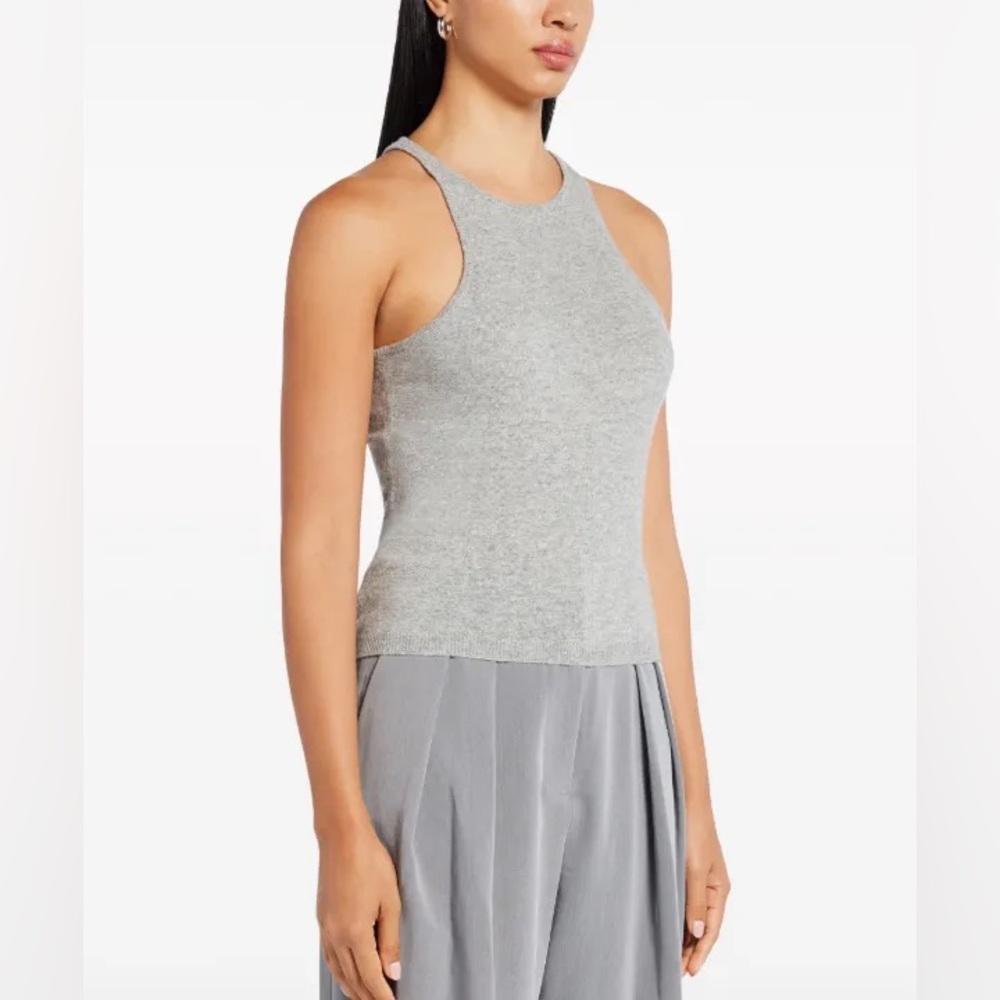 STAUD Gray ribbed-knit Ayana Tank Top